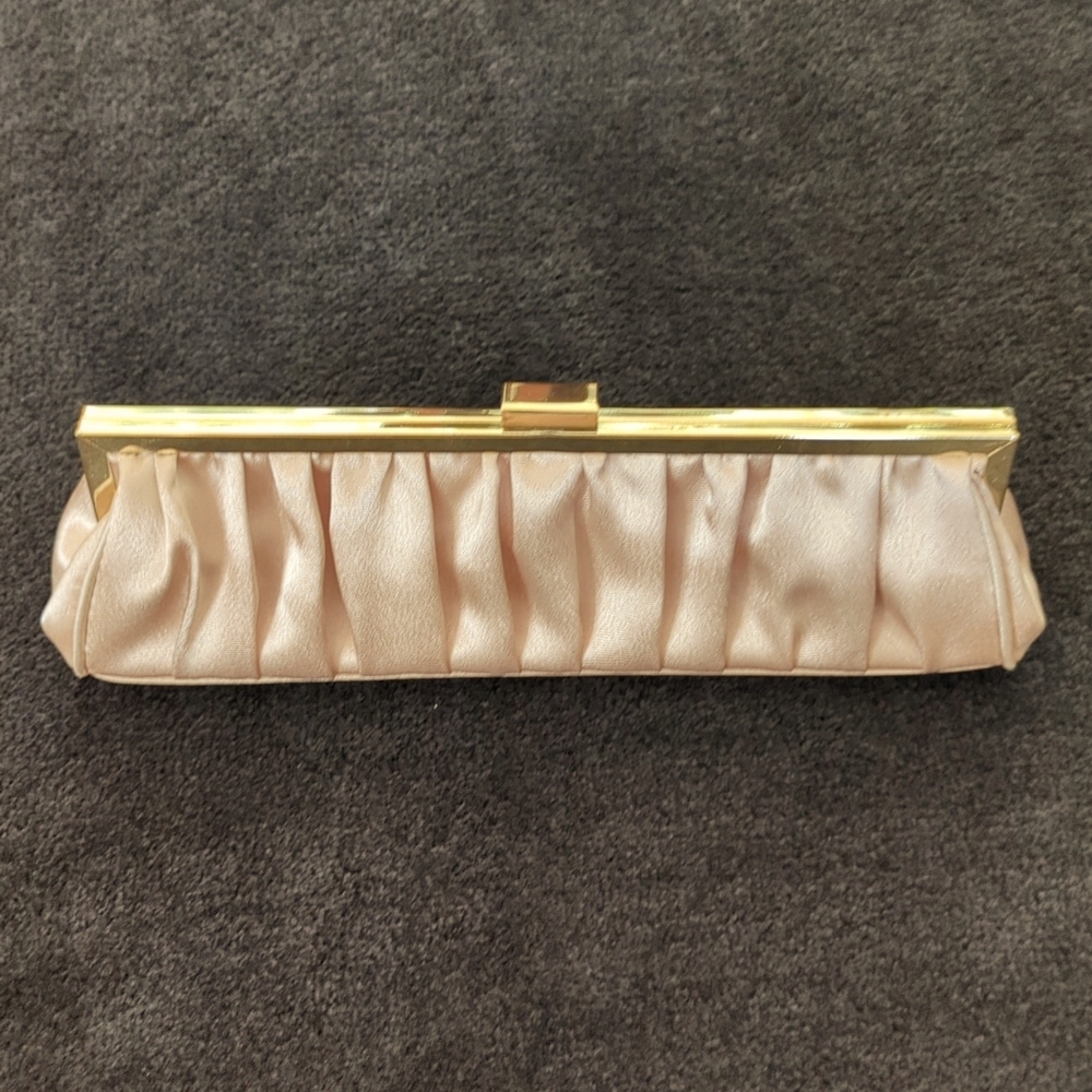 Nite Bags Champagne Satin Evening Clutch